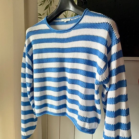 Z Supply Blue and White Striped Sweater - Picture 3 of 10
